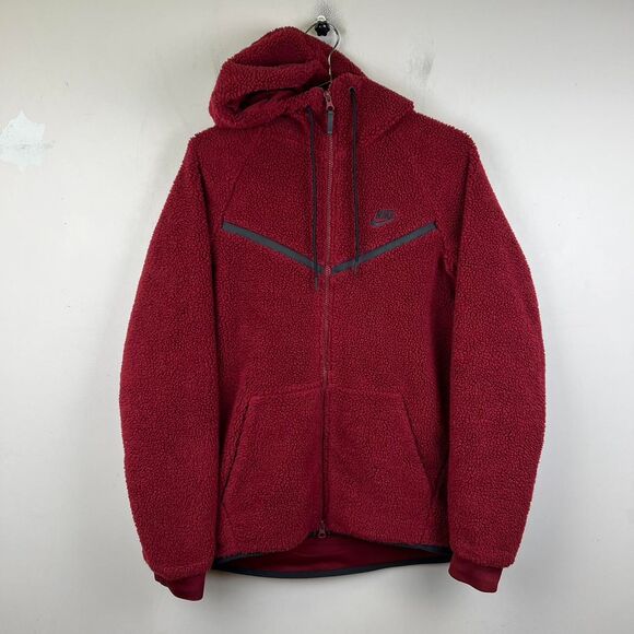 Nike Women's Red Fleece Jacket Size Small - Picture 1 of 6